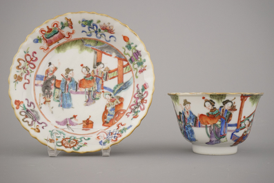 A set of 6 Chinese cups and saucers, Tongzhi mark and period, 19th C.