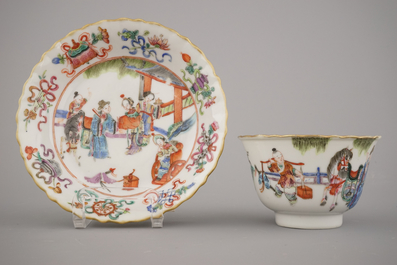 A set of 6 Chinese cups and saucers, Tongzhi mark and period, 19th C.