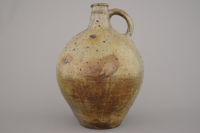A large Raeren stoneware bellarmine jug, 17th C.