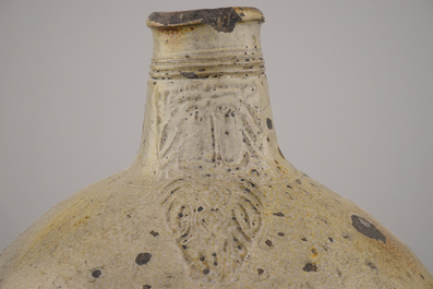 A large Raeren stoneware bellarmine jug, 17th C.