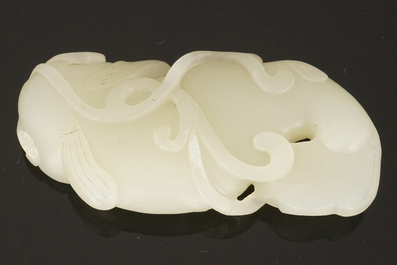 Chinese figuur van een vis in celadon jade, Qing-dynastie