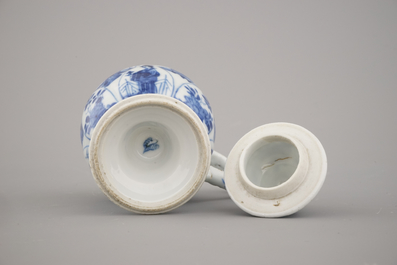 Pot &agrave; moutarde en porcelaine de Chine, bleu et blanc, Kangxi, env. 1700