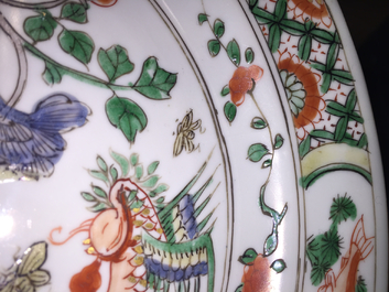 A pair of Chinese porcelain famille verte plates with phoenixes, Kangxi, ca. 1700