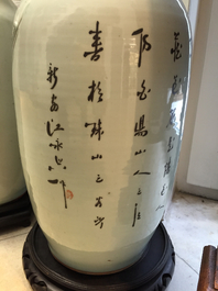 Vase fin en porcelaine de Chine &agrave; d&eacute;cor d'une belle femme, famille rose, 19e-20e