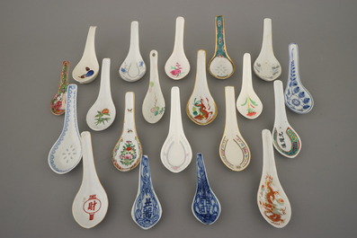 Verzameling van lepels in Chinees porselein, 18e-20e eeuw