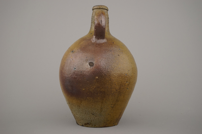 A Westerwald pewter-mounted jug and 2 stoneware vessels, 16/18th C.