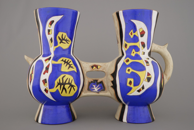 A Jean Lur&ccedil;at (1892-1966) double vase, 20th C.