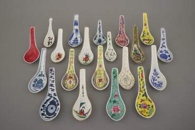 Verzameling van lepels in Chinees porselein, 18e-20e eeuw