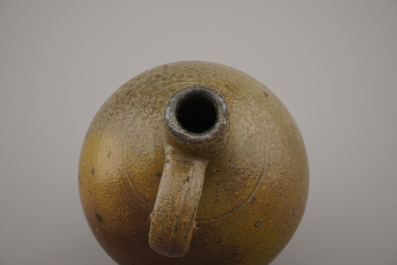 A Westerwald pewter-mounted jug and 2 stoneware vessels, 16/18th C.