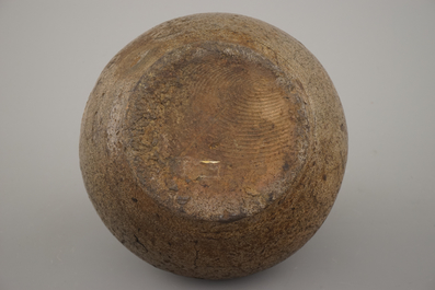 A Raeren stoneware bellarmine jug, 17th C.