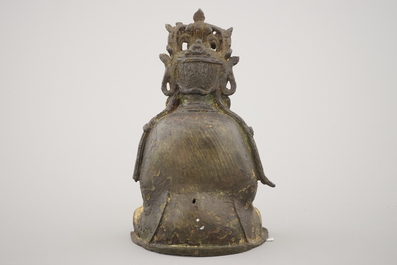 Chinese vergulde bronzen figuur van Guanyin, Ming-dynastie