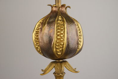 A pair of Maison Charles pomegranate lamps, marked, ca. 1950
