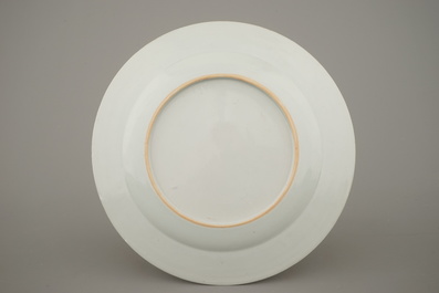 A fine Chinese porcelain Kakiemon style plate, Qianlong, 18th C.