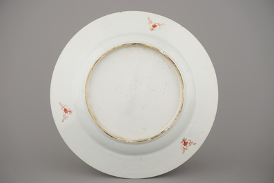 Plat en porcelaine de Chine, famille rose, Yongzhen, env. 1720