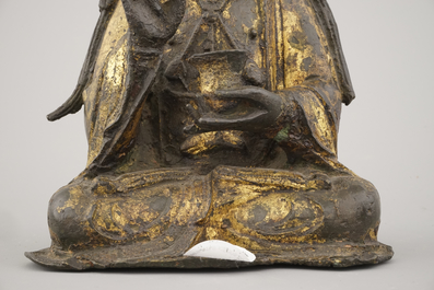 A Chinese gilt bronze figure of a Guanyin, Ming dynasty