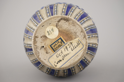 A Westerwald jug, decorated with historical panels, early 17th C.