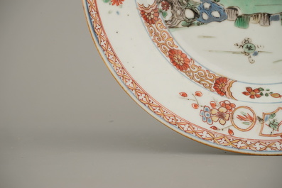 Bord in Chinees porselein, Kakiemon stijl, Qianlong, 18e eeuw