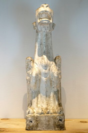 A plaster cast of a gargoyle, 19/20th C., Bruges