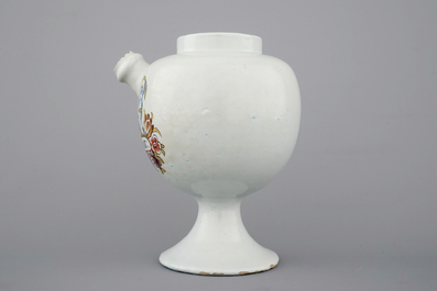 A rare Dutch Delft polychrome syrup jar or wet drug jar, 18th C.