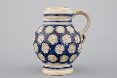 A globular Westerwald stoneware jug, 17th C.