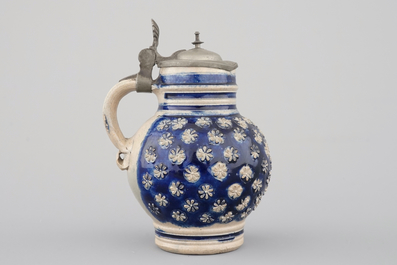 A globular Westerwald stoneware jug, 17th C.