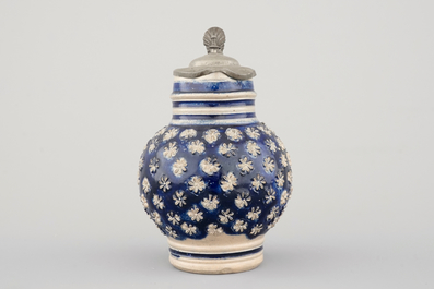 A globular Westerwald stoneware jug, 17th C.