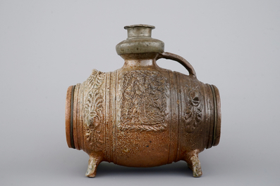 A Waldenburg stoneware barrel-shaped vessel, ca. 1650