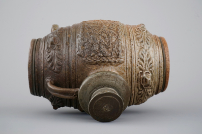 A Waldenburg stoneware barrel-shaped vessel, ca. 1650