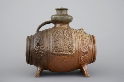 A Waldenburg stoneware barrel-shaped vessel, ca. 1650
