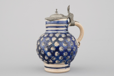 A globular Westerwald stoneware jug, 17th C.