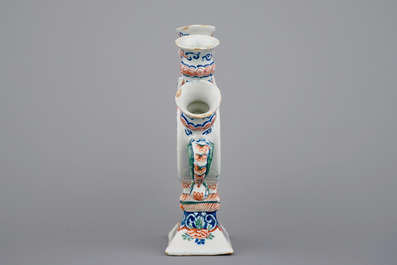 A Dutch Delft tulip vase in cashemire palette, ca. 1700