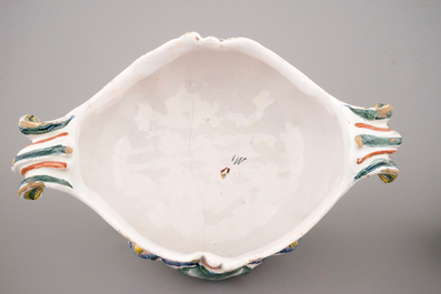An important Brussels faience soup tureen, 18th C.
