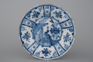 A set of 4 various Dutch Delft dishes, 18th C.