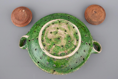 A group of various pottery and stoneware items, The Netherlands, 14/18th C.