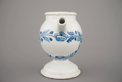 A blue and white wet drug jar, French faience, Nevers, 18th C.