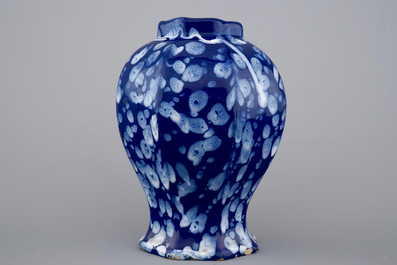 A French faience vase with bleu Persan or &quot;A la bougie&quot; decoration, Nevers, 17th C.