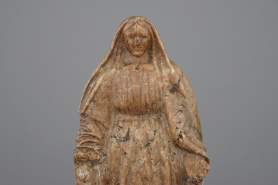 Figure d'une sainte, Maria, en alb&acirc;tre, Angeleterre ou Les Pays-Bas, 16/17&egrave;me si&egrave;cle