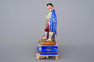 A Paris porcelain clock with a hunter, in the style of Jacob Petit, around 1880