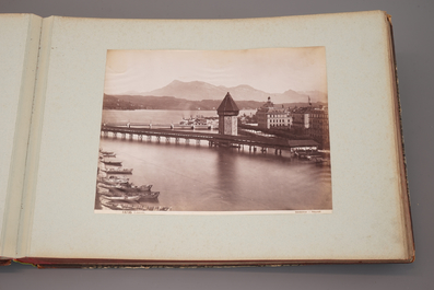 A photo album with albumine prints of Switzerland, 19/20th C.