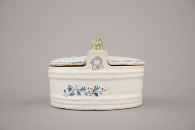 A pair of Brussels faience butter tubs, 18th C.