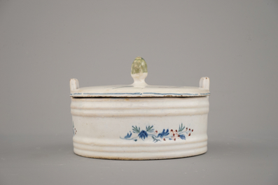 A pair of Brussels faience butter tubs, 18th C.