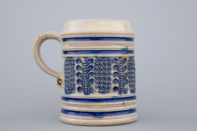 A small Westerwald beer stein, 17th C.