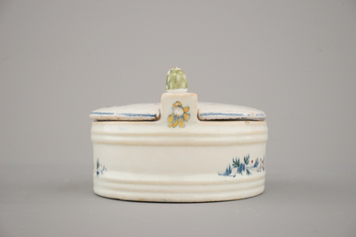 A pair of Brussels faience butter tubs, 18th C.