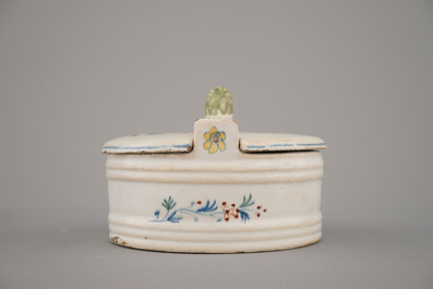 A pair of Brussels faience butter tubs, 18th C.