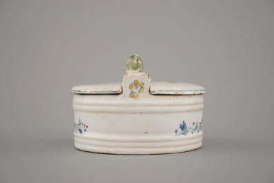 A pair of Brussels faience butter tubs, 18th C.