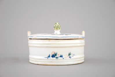 A pair of Brussels faience butter tubs, 18th C.