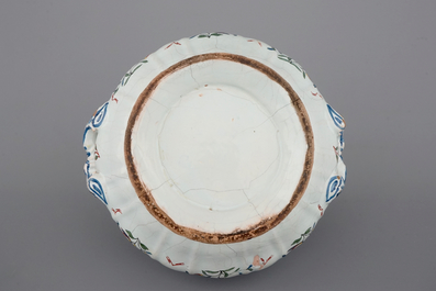 A fine polychrome faience tureen, Quimper, workshop of Caussy, 1750-1770