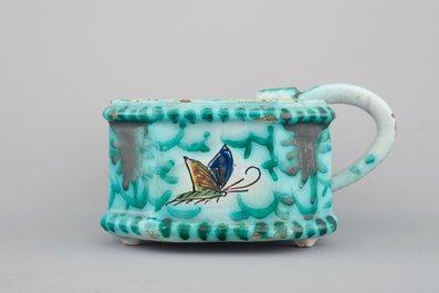 A Brussels faience cruet stand with butterfly design, 18th C.