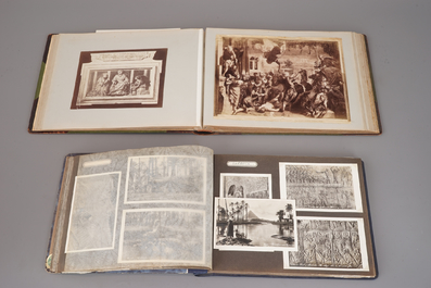 Een collectie albumine en andere zwart-wit foto's over Egypte, Rhodos, Het Vaticaan, ... ca. 1900