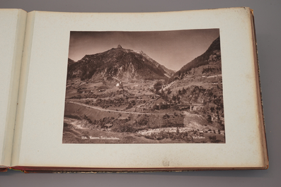 A photo album with albumine prints of Switzerland, 19/20th C.